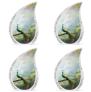 Teardrop Shape Peacock Urn Keepsake Urn Pack of 4