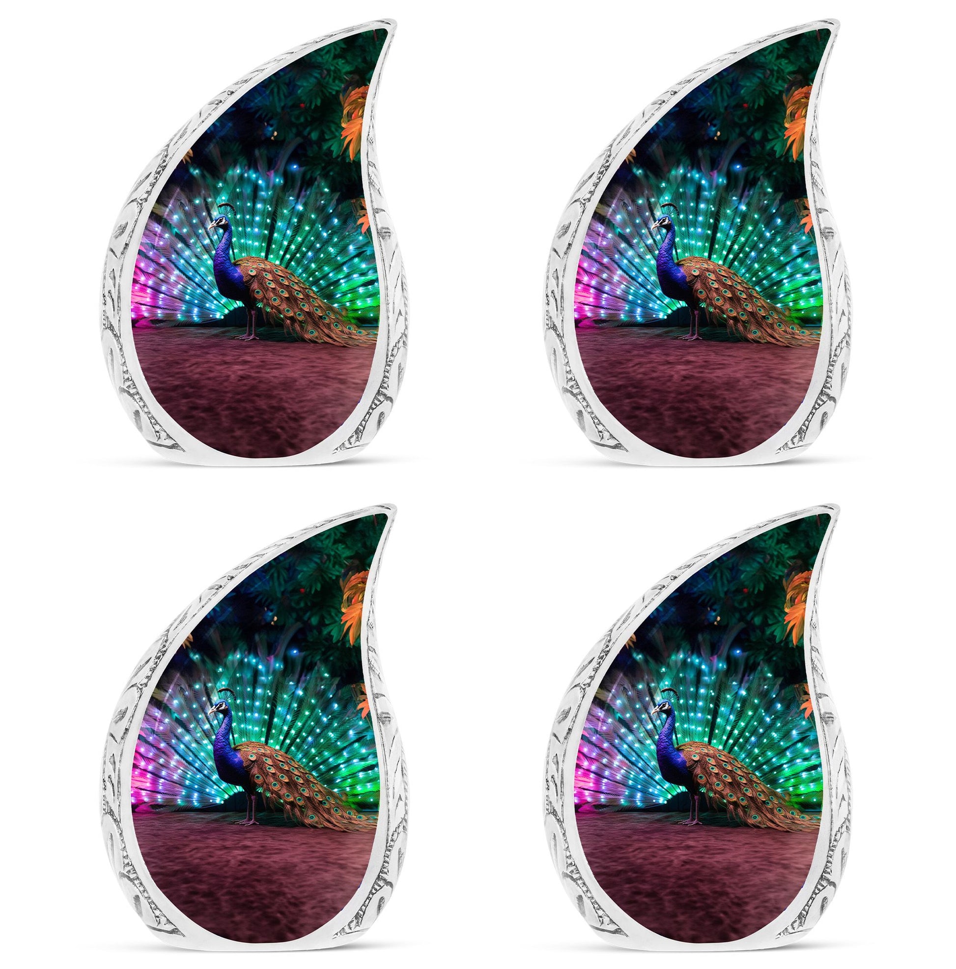 Teardrop Shape Peacock Urn Keepsake Urn Pack of 4