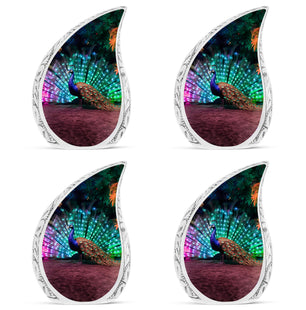 Teardrop Shape Peacock Urn Keepsake Urn Pack of 4