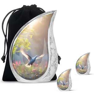 Teardrop Shape Dove Urn Large Urn With 2 Keepsake Urn