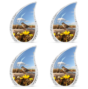 Teardrop Shape Sparrow Urn Keepsake Urn Pack of 4