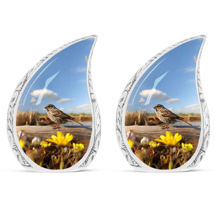 Teardrop Shape Sparrow Urn Keepsake Urn Pack of 2