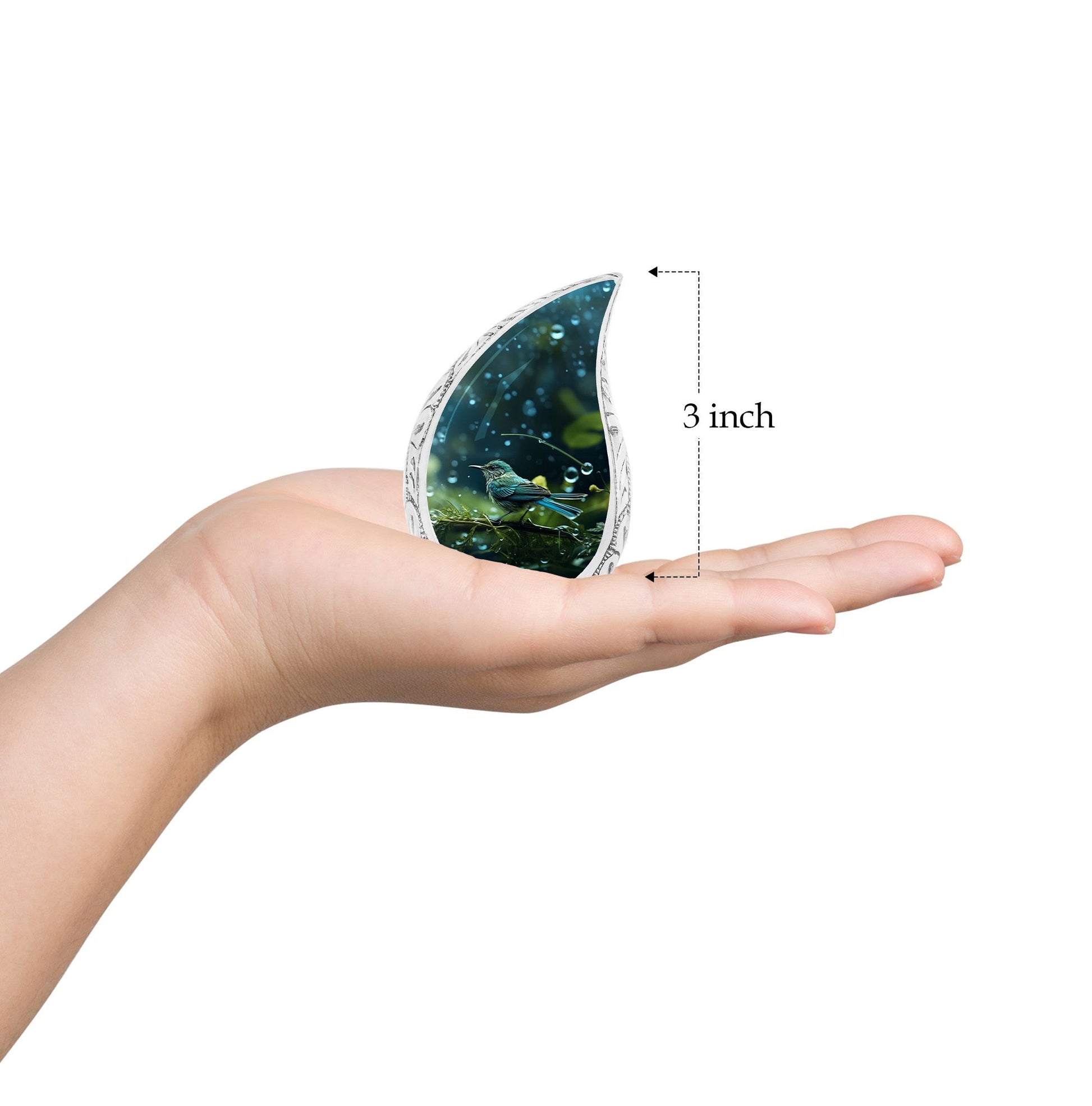 Teardrop Shape Sparrow Urn Keepsake 3 Inch