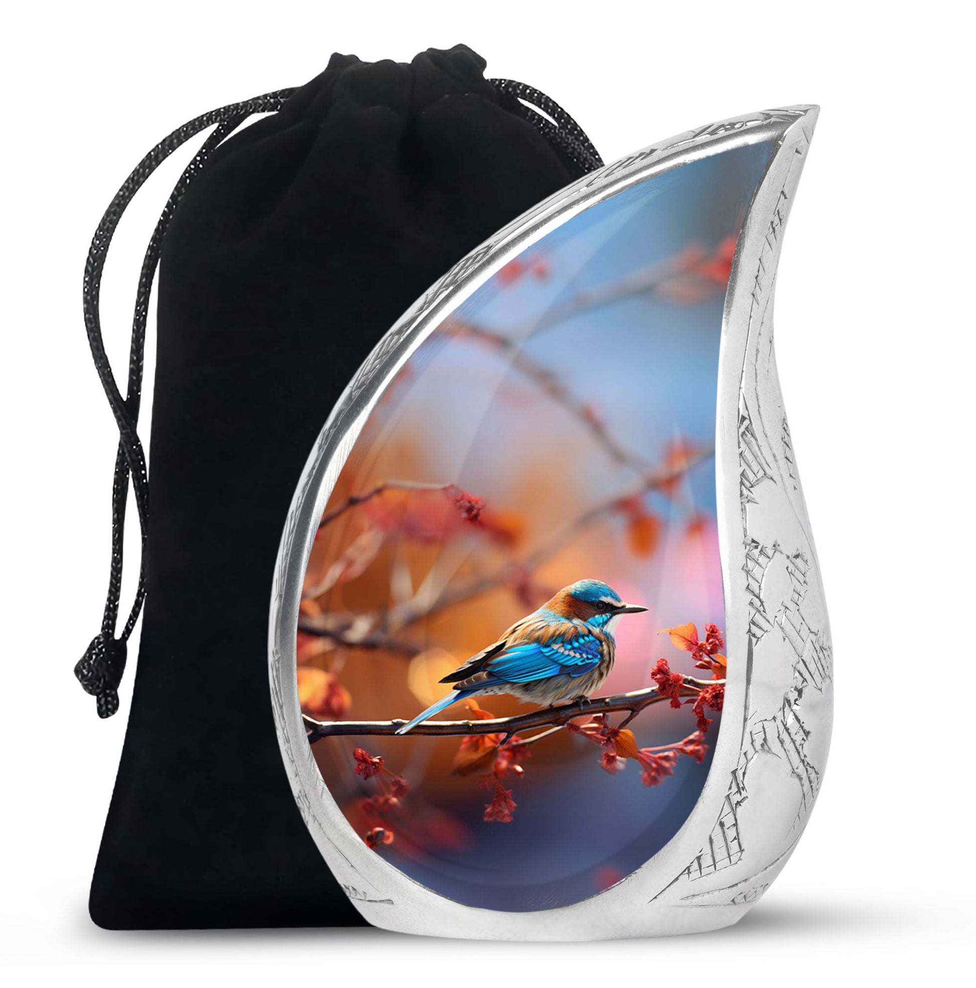 Teardrop Shape Sparrow Urn Large 10 Inch