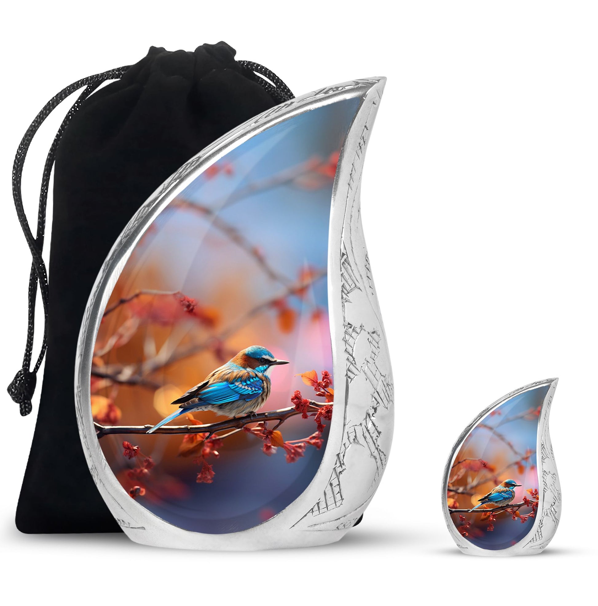 Teardrop Shape Sparrow Urn Large Urn With 1 Keepsake Urn