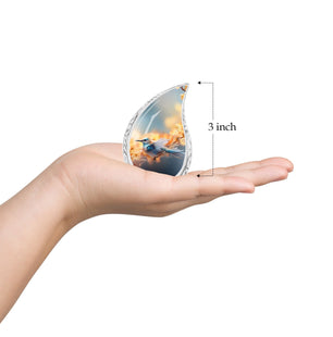 Teardrop Shape Sparrow Urn Keepsake 3 Inch