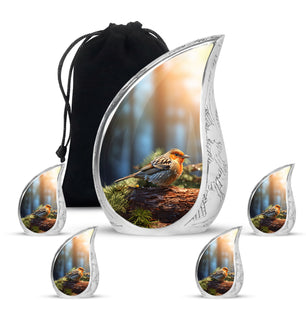 Teardrop Shape Sparrow Urn Large Urn With 4 Keepsake Urn