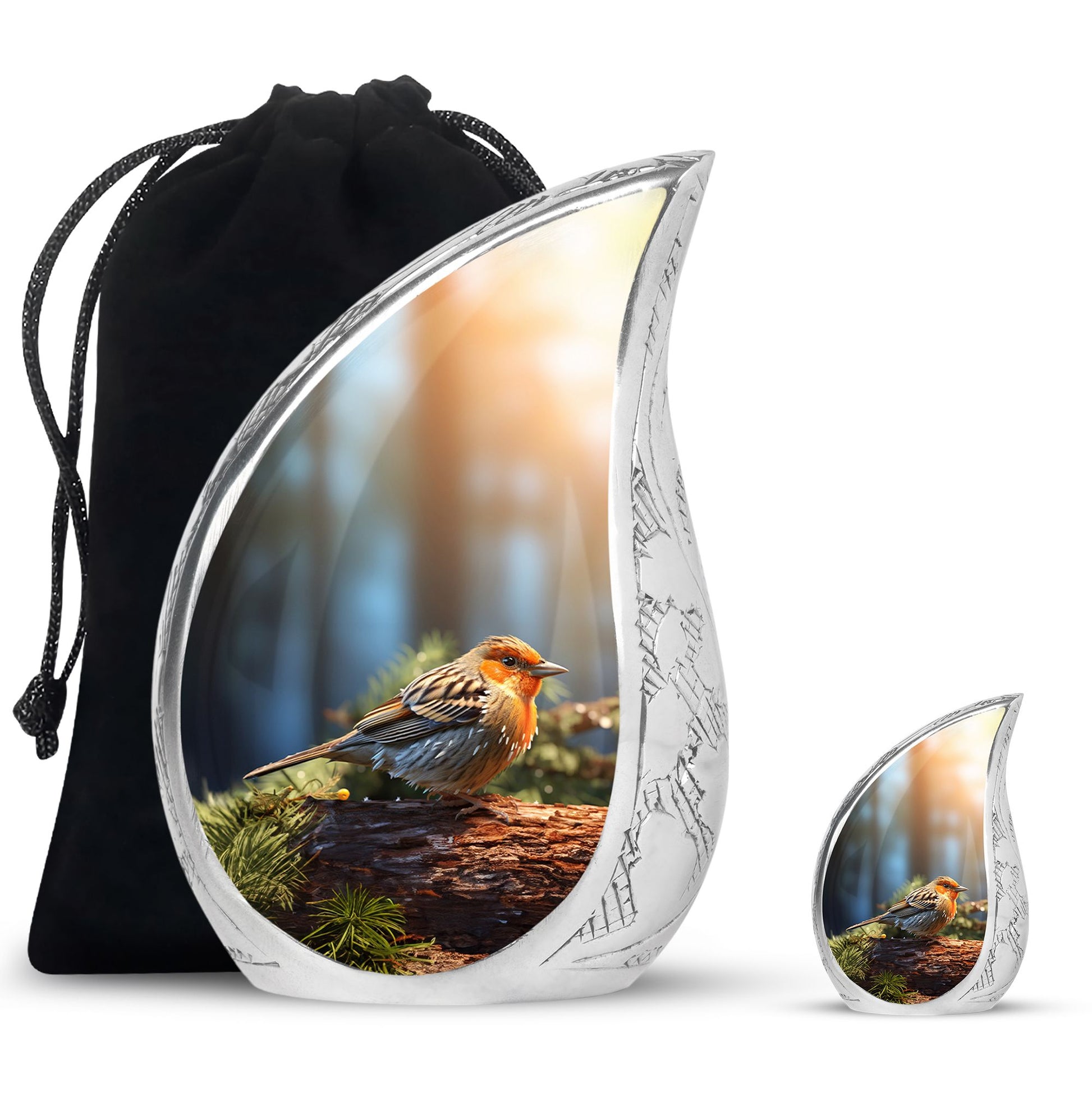 Teardrop Shape Sparrow Urn Large Urn With 1 Keepsake Urn