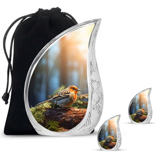 Teardrop Shape Sparrow Urn Large Urn With 2 Keepsake Urn