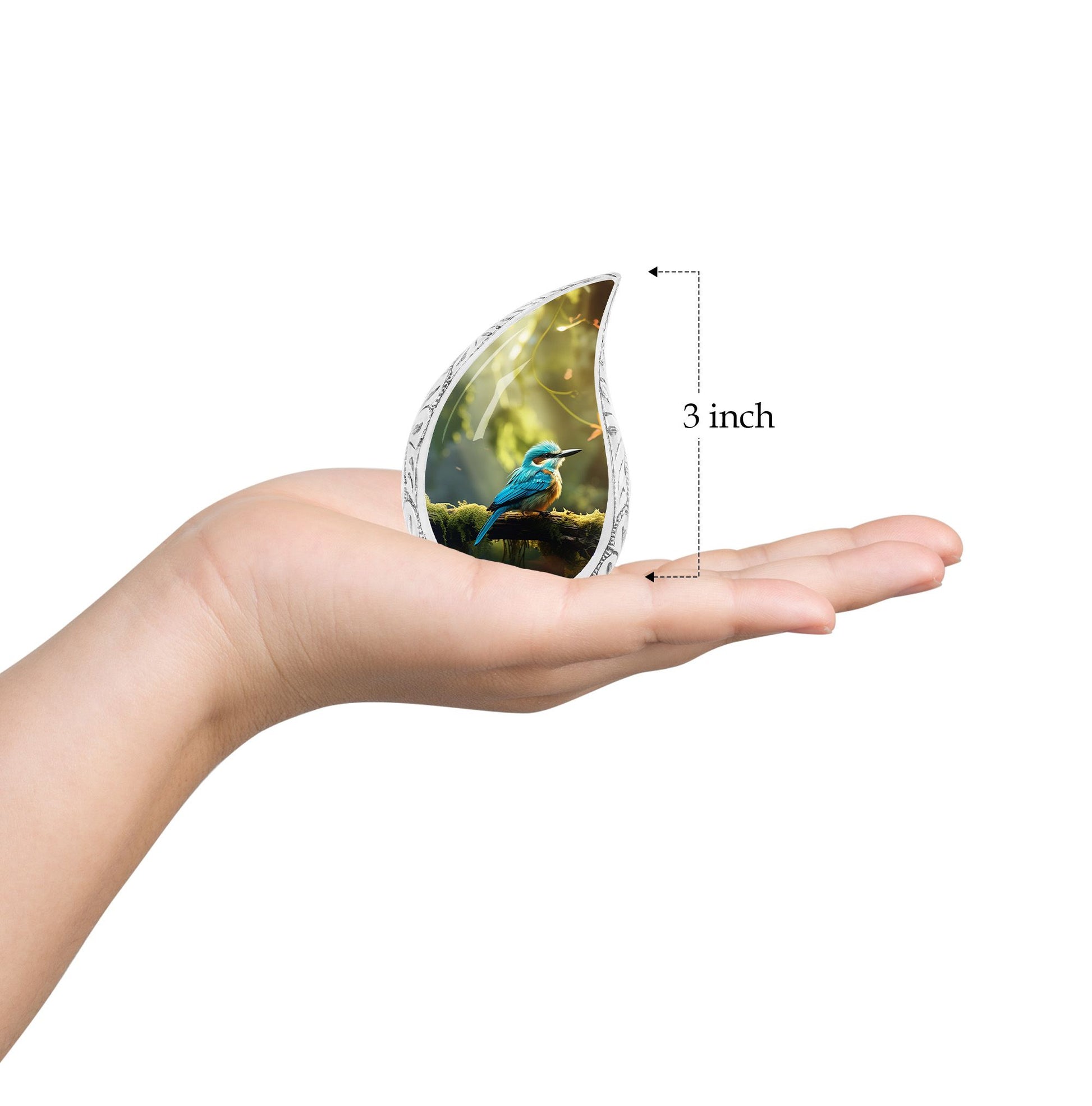 Teardrop Shape Sparrow Urn Keepsake 3 Inch