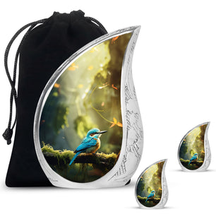 Teardrop Shape Sparrow Urn Large Urn With 2 Keepsake Urn