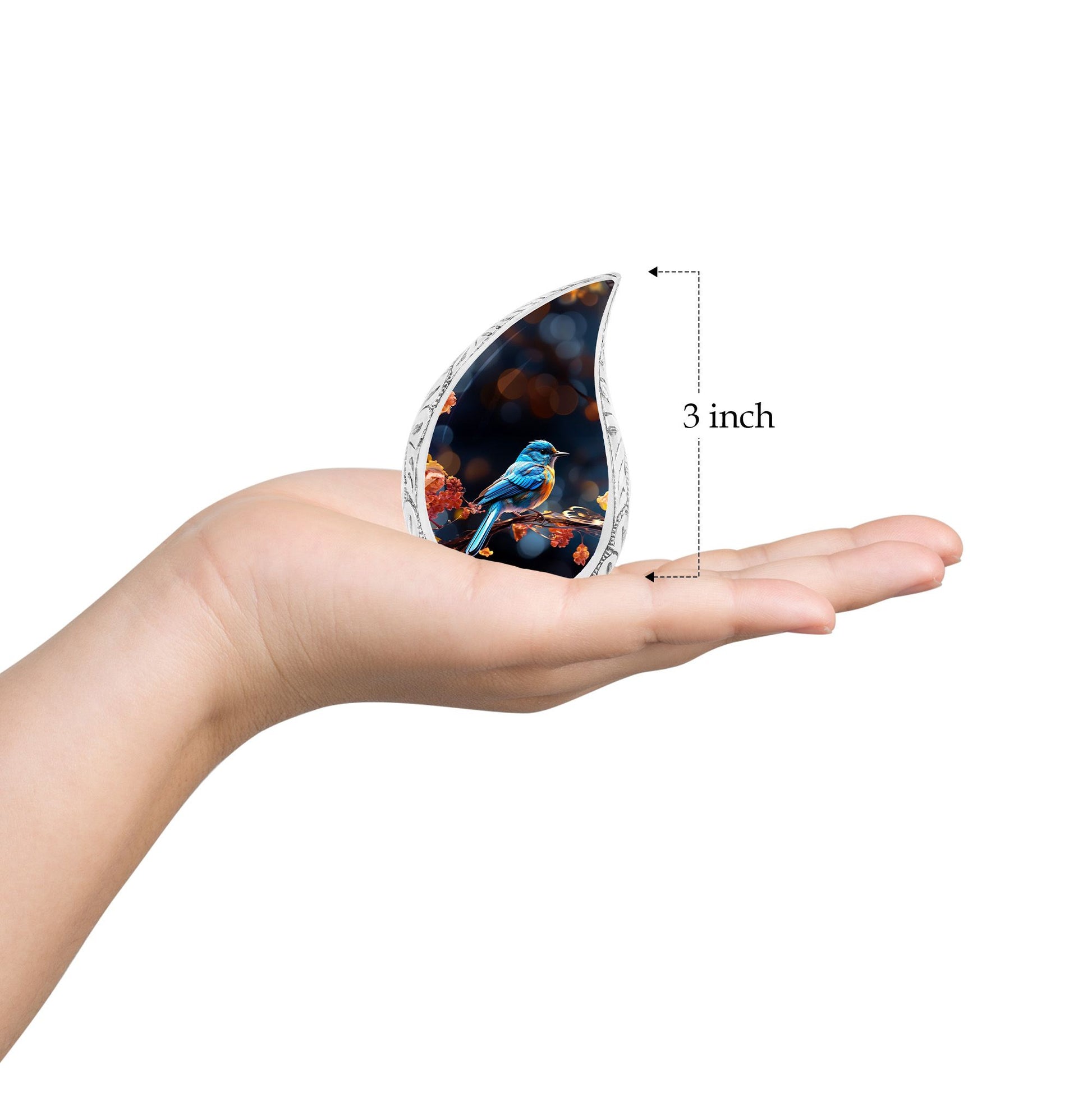 Teardrop Shape Sparrow Urn Keepsake 3 Inch