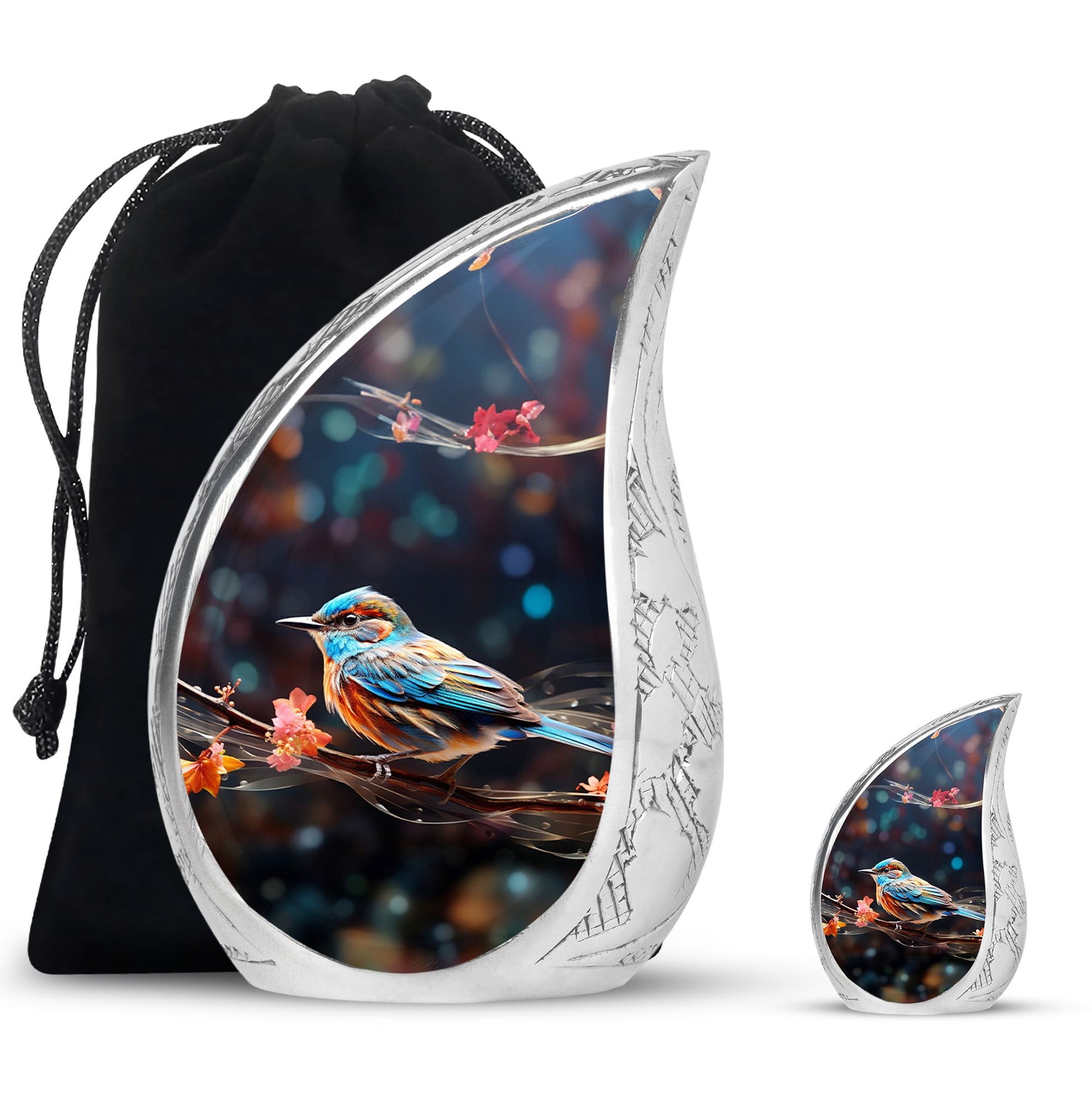 Teardrop Shape Sparrow Urn Large Urn With 1 Keepsake Urn