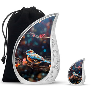 Teardrop Shape Sparrow Urn Large Urn With 1 Keepsake Urn