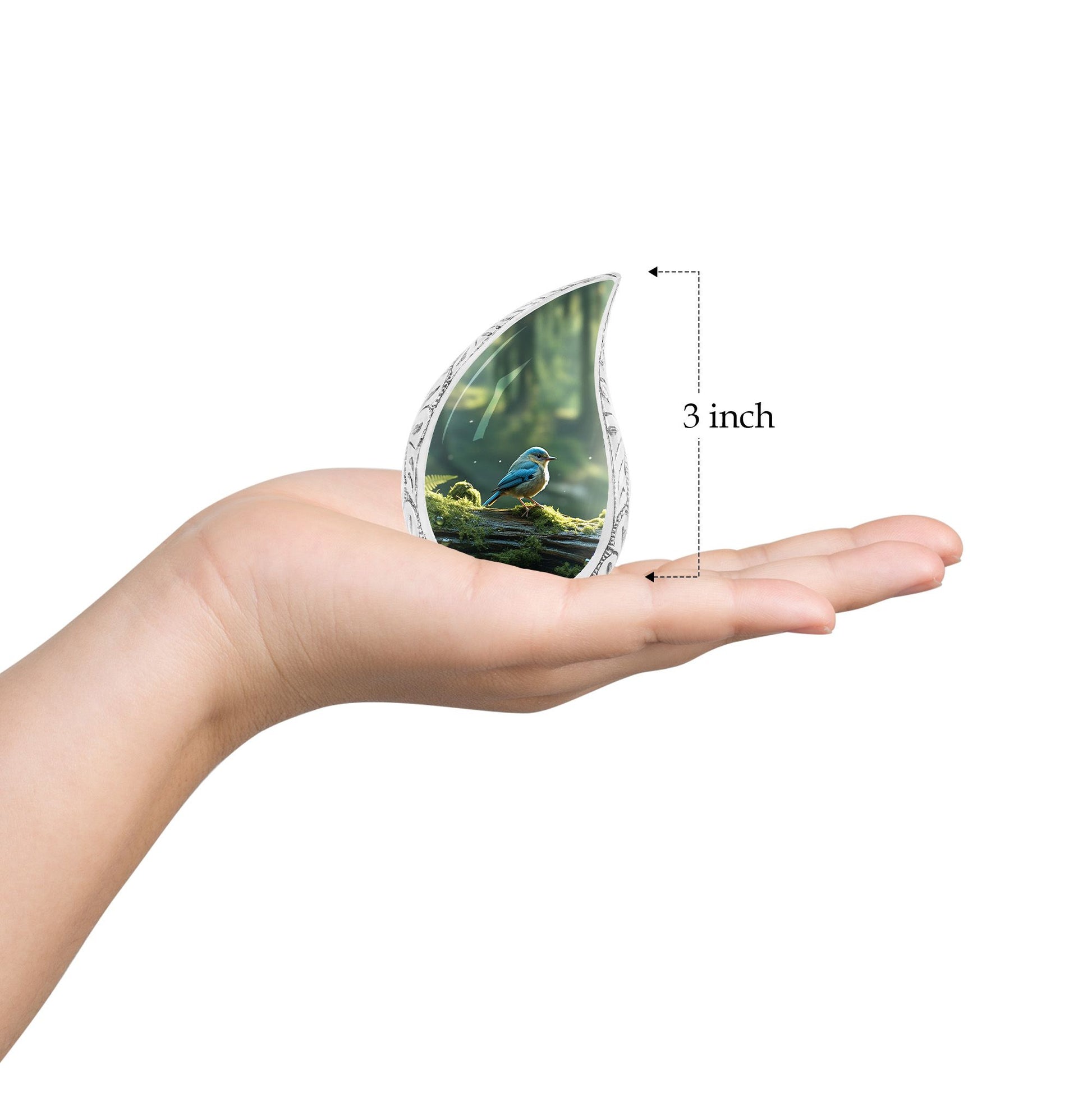 Teardrop Shape Sparrow Urn Keepsake 3 Inch