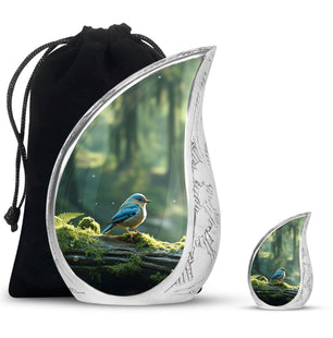 Teardrop Shape Sparrow Urn Large Urn With 1 Keepsake Urn