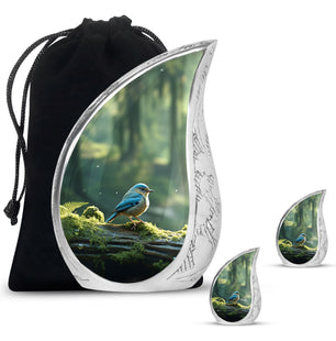 Teardrop Shape Sparrow Urn Large Urn With 2 Keepsake Urn