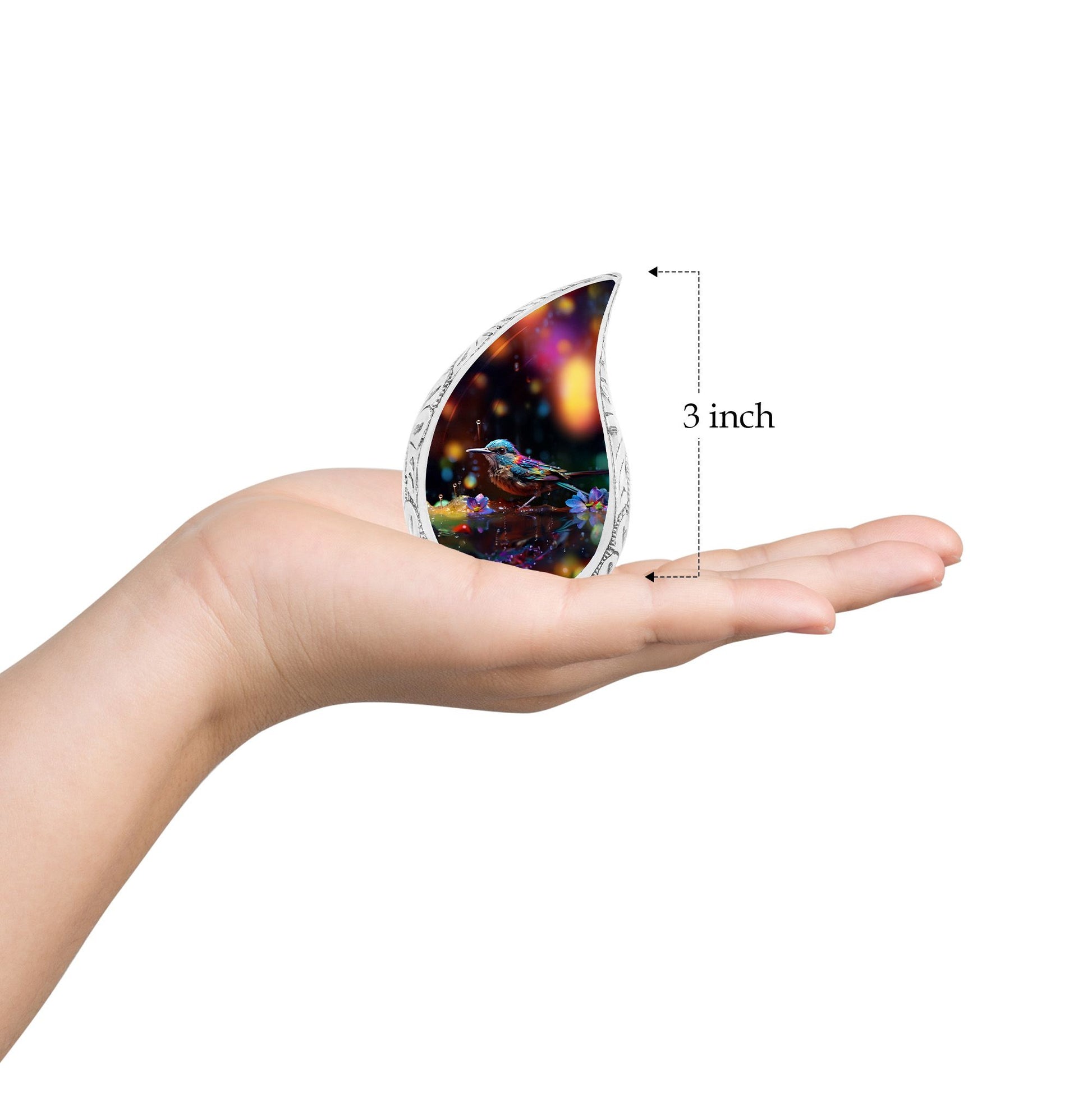Teardrop Shape Sparrow Urn Keepsake 3 Inch