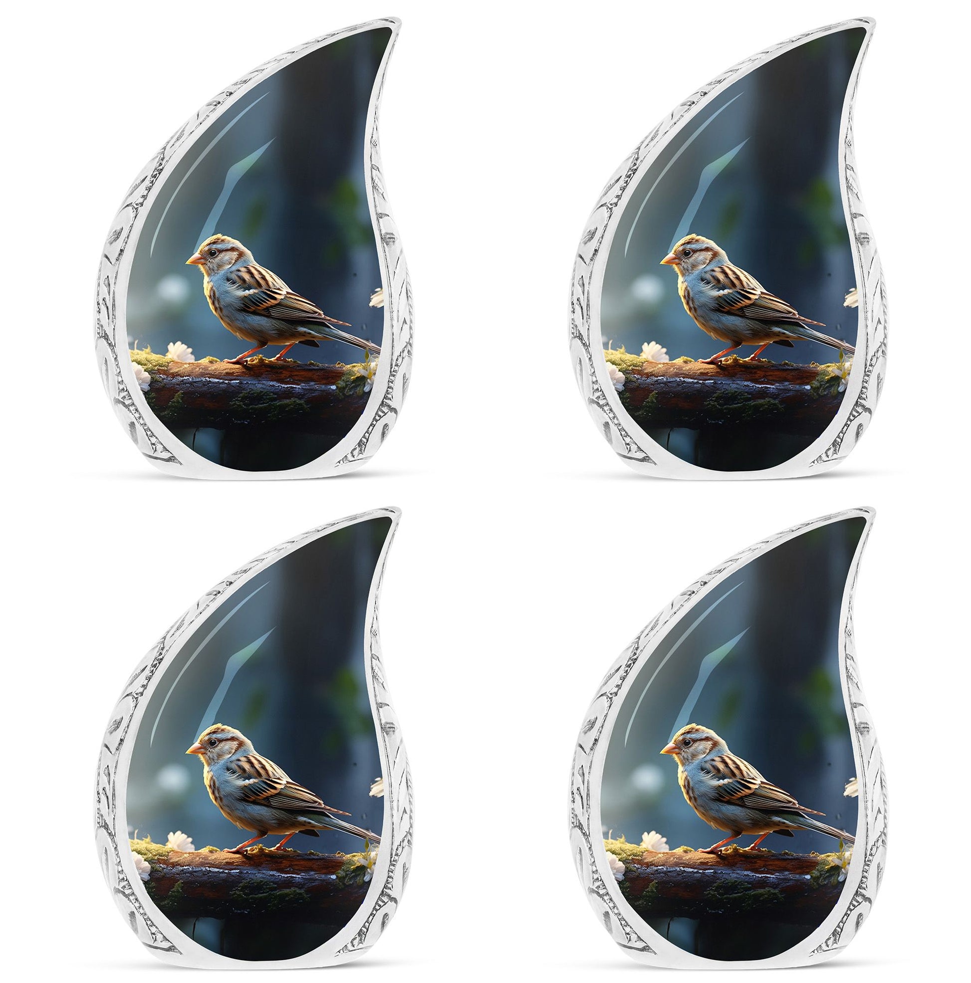 Teardrop Shape Sparrow Urn Keepsake Urn Pack of 4