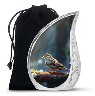 Teardrop Shape Sparrow Urn Large 10 Inch