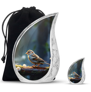 Teardrop Shape Sparrow Urn Large Urn With 1 Keepsake Urn