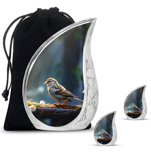 Teardrop Shape Sparrow Urn Large Urn With 2 Keepsake Urn