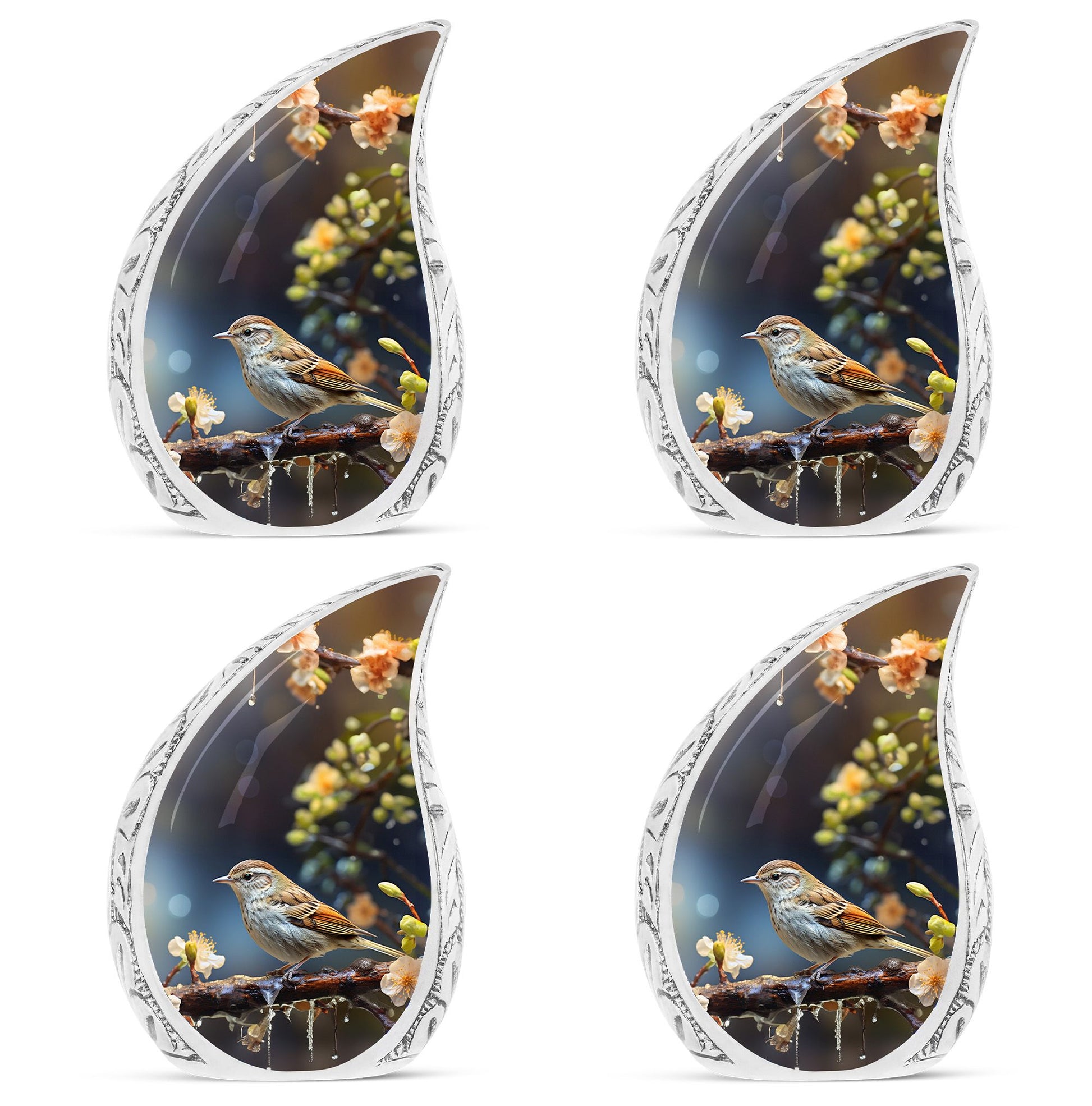 Teardrop Shape Sparrow Urn Keepsake Urn Pack of 4