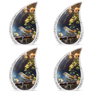 Teardrop Shape Sparrow Urn Keepsake Urn Pack of 4