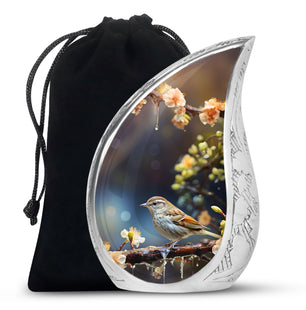 Teardrop Shape Sparrow Urn Large 10 Inch