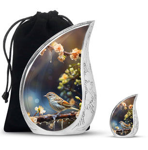 Teardrop Shape Sparrow Urn Large Urn With 1 Keepsake Urn