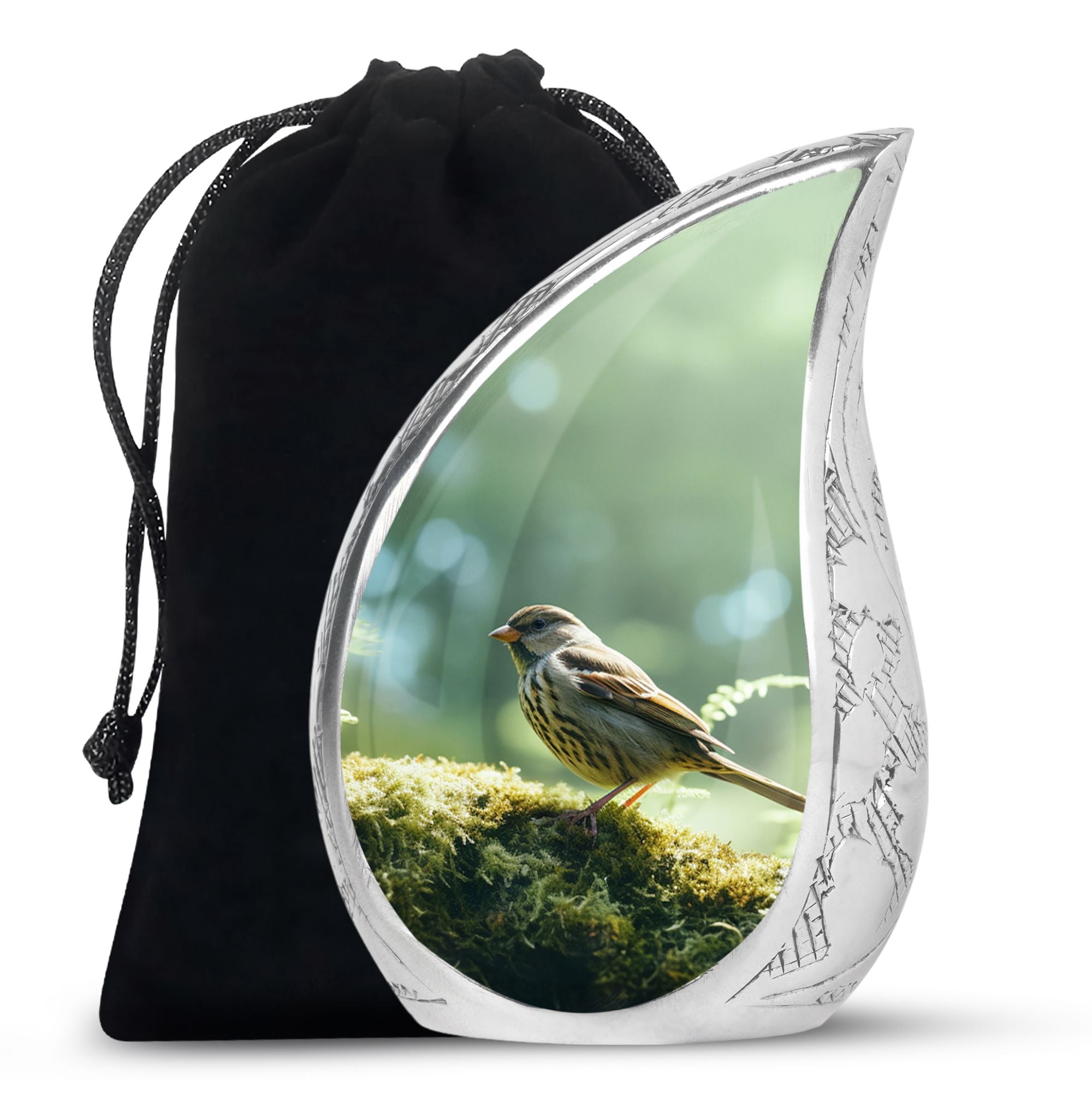 Teardrop Shape Sparrow Urn Large 10 Inch