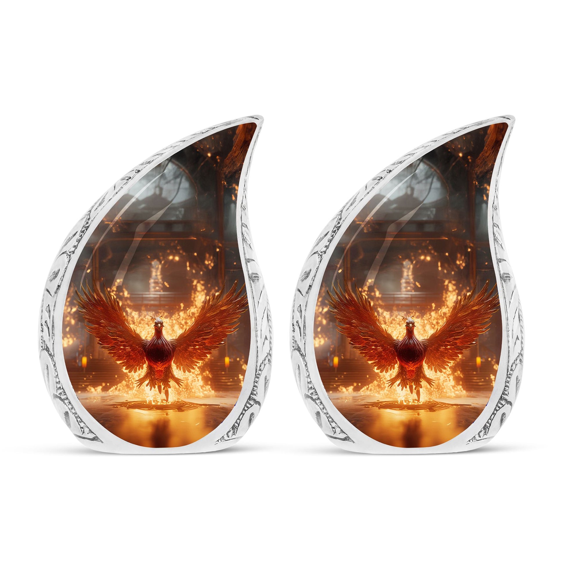 Teardrop Shape Phoenix Urn Keepsake Urn Pack of 2