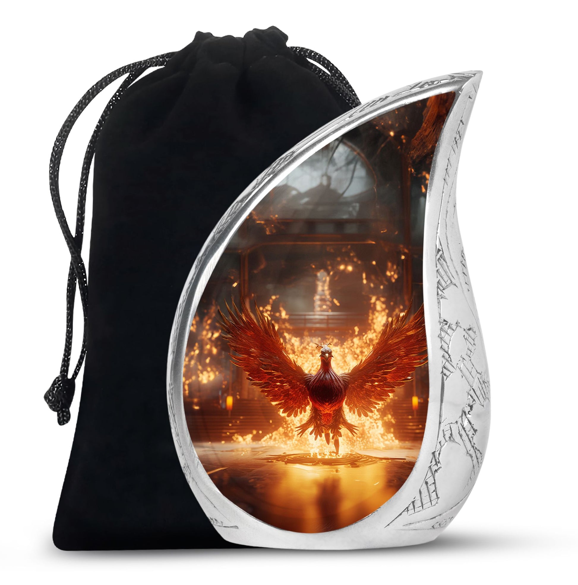 Teardrop Shape Phoenix Urn Large 10 Inch