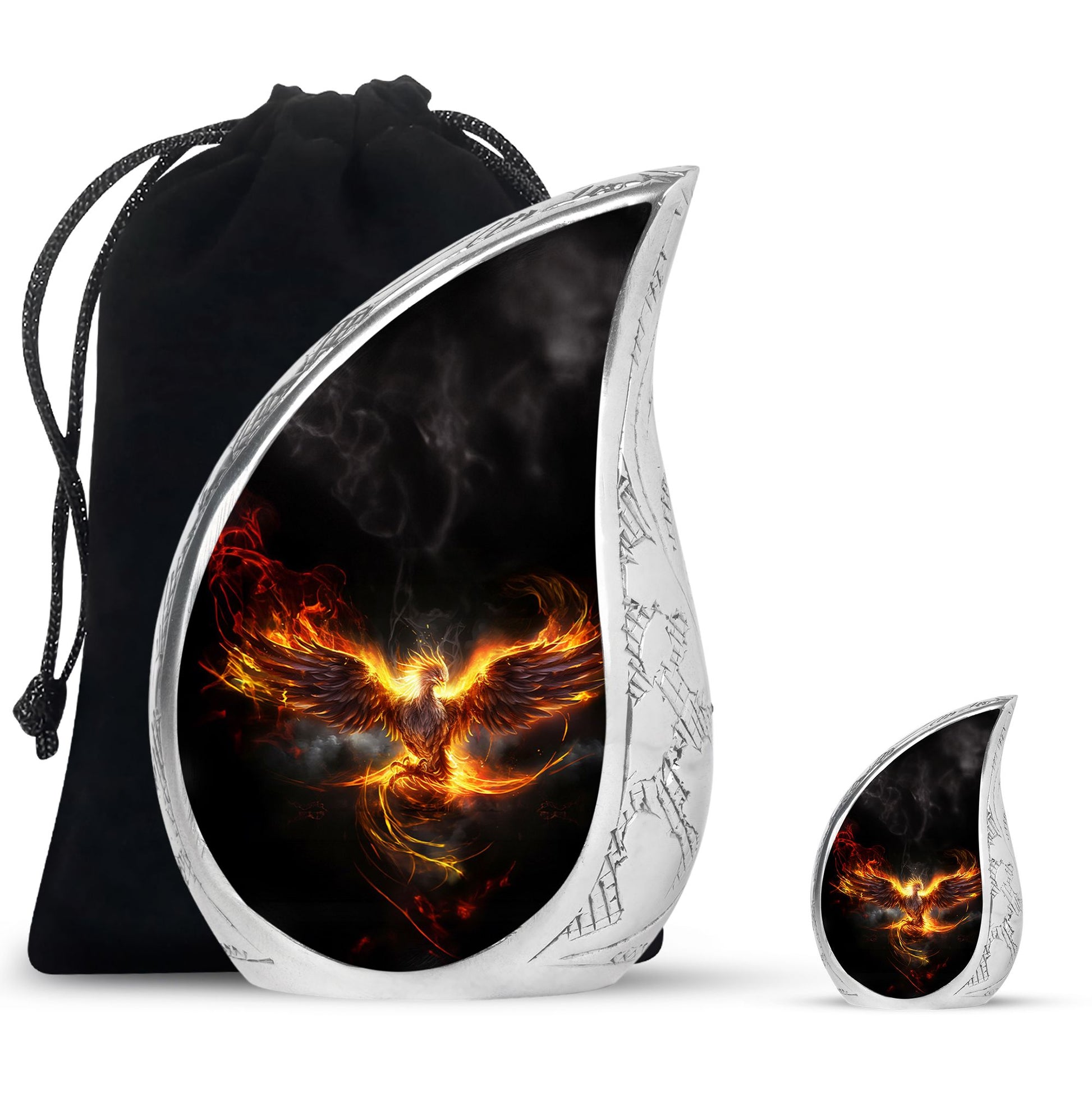 Teardrop Shape Phoenix Urn Large Urn With 1 Keepsake Urn