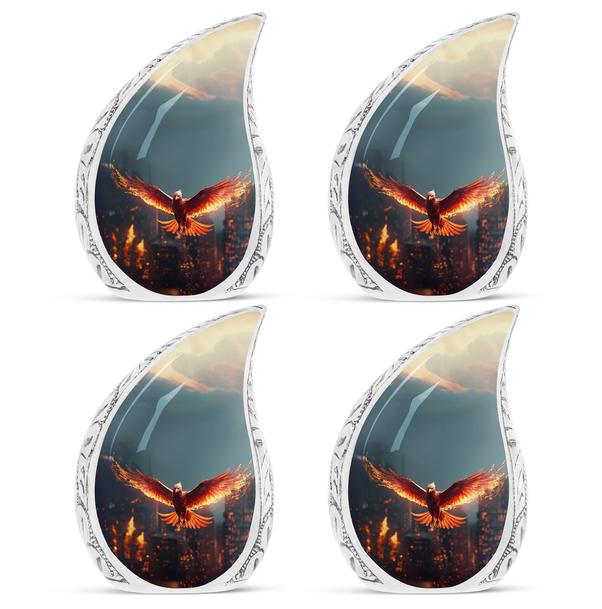 Teardrop Shape Phoenix Urn Keepsake Urn Pack of 4