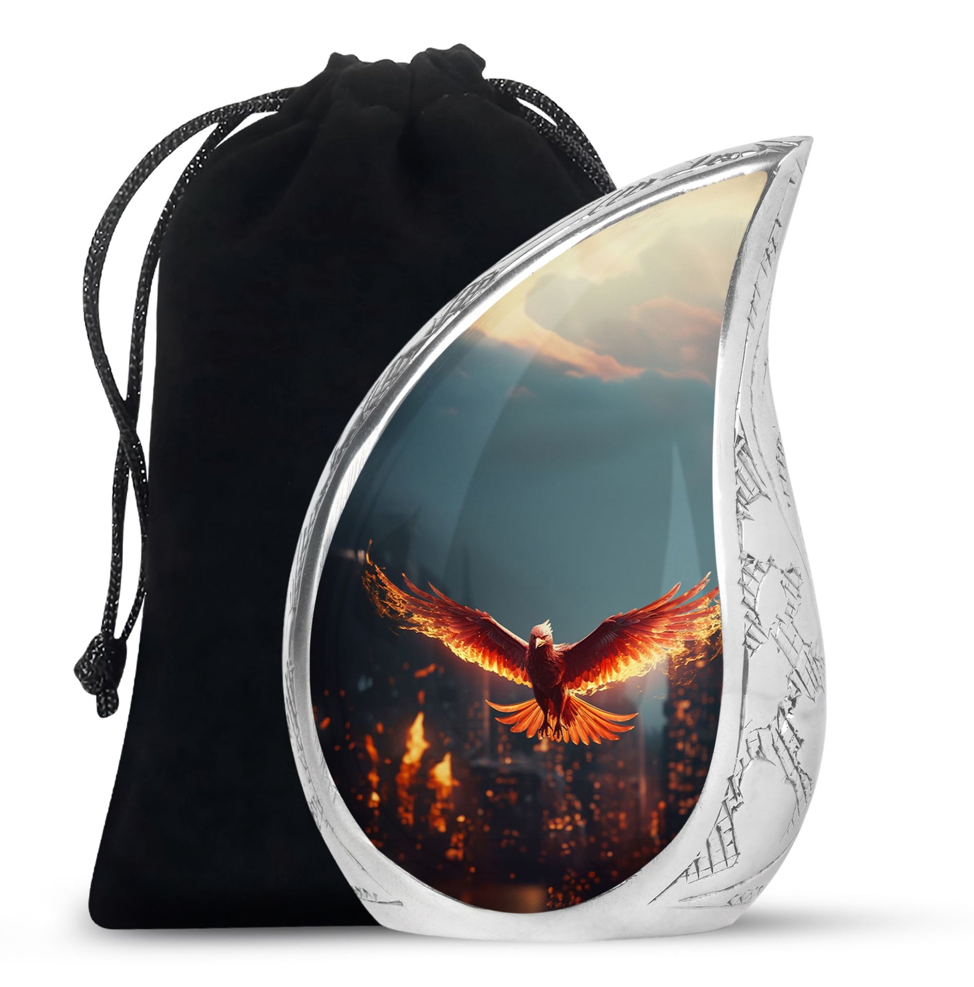 Teardrop Shape Phoenix Urn Large 10 Inch