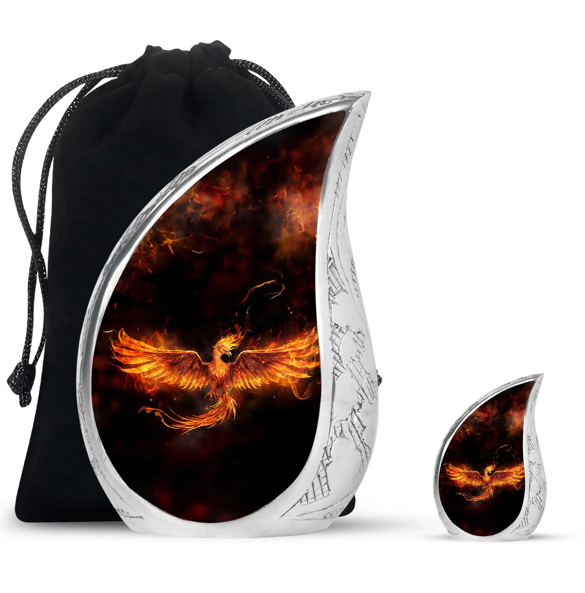 Teardrop Shape Phoenix Urn Large Urn With 1 Keepsake Urn