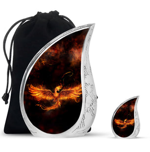 Teardrop Shape Phoenix Urn Large Urn With 1 Keepsake Urn