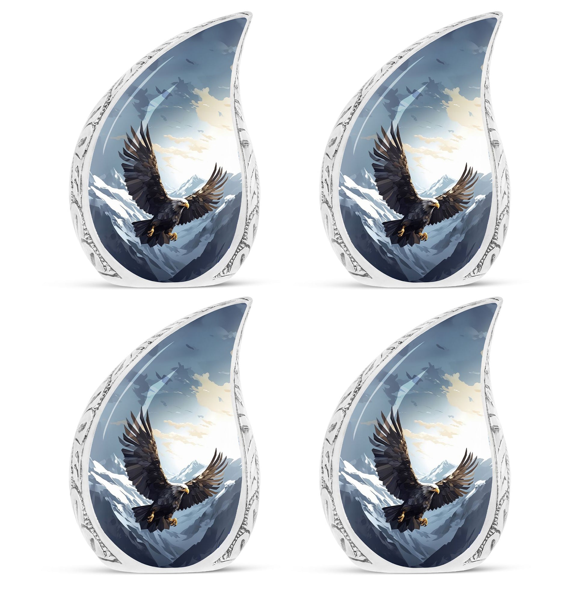 Teardrop Shape Eagle Urn Keepsake Urn Pack of 4