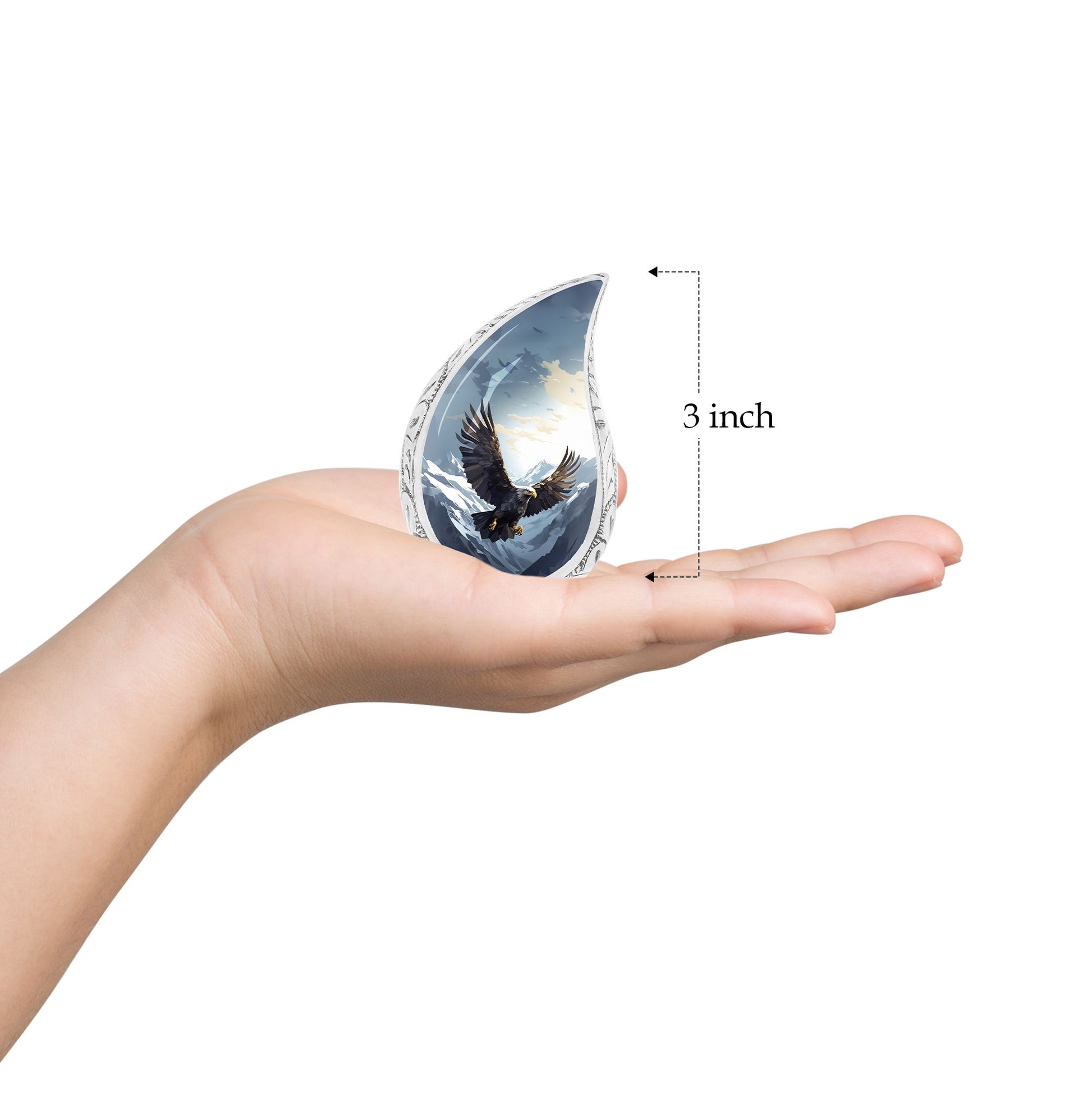 Teardrop Shape Eagle Urn Keepsake 3 Inch