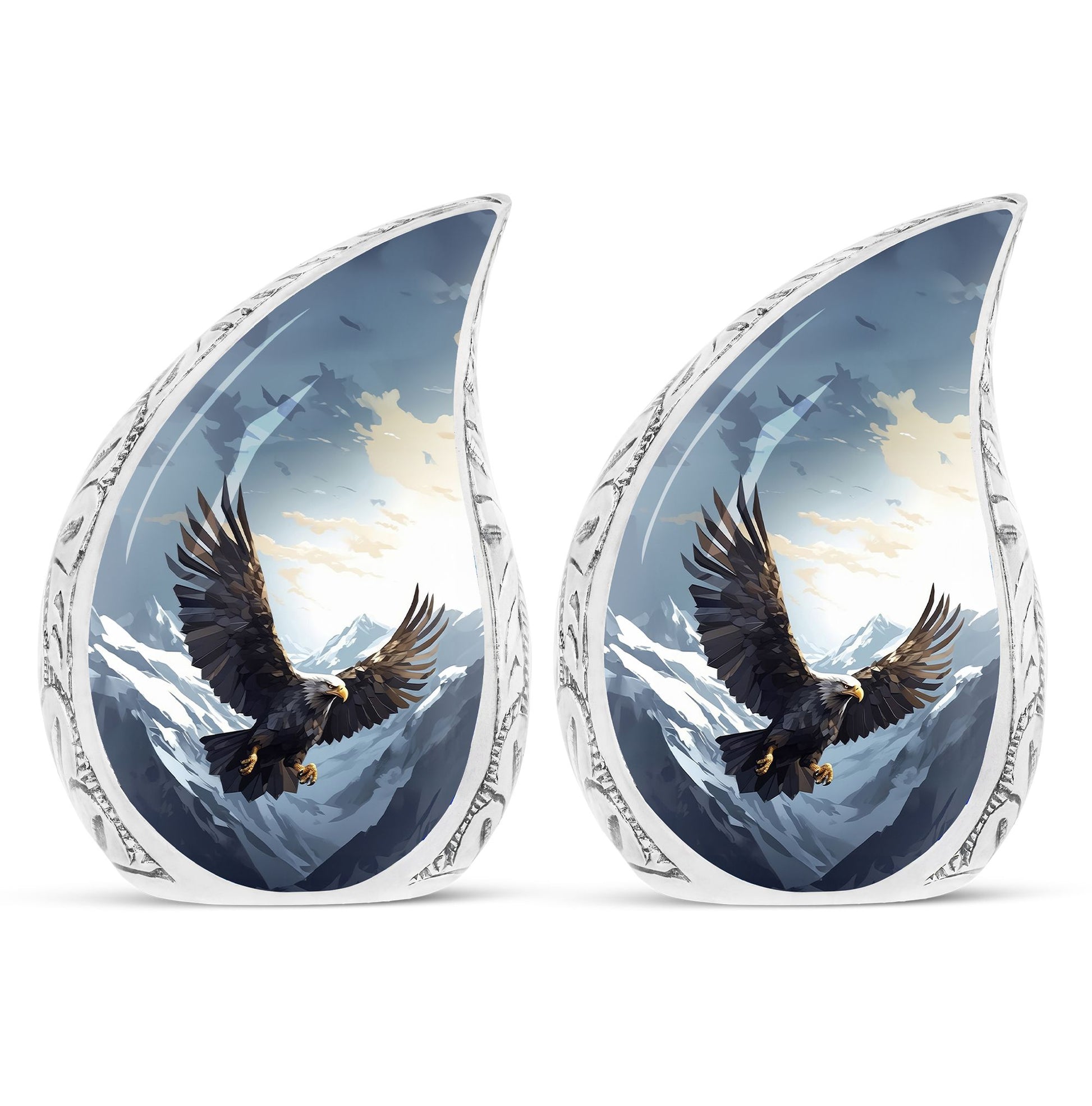 Teardrop Shape Eagle Urn Keepsake Urn Pack of 2