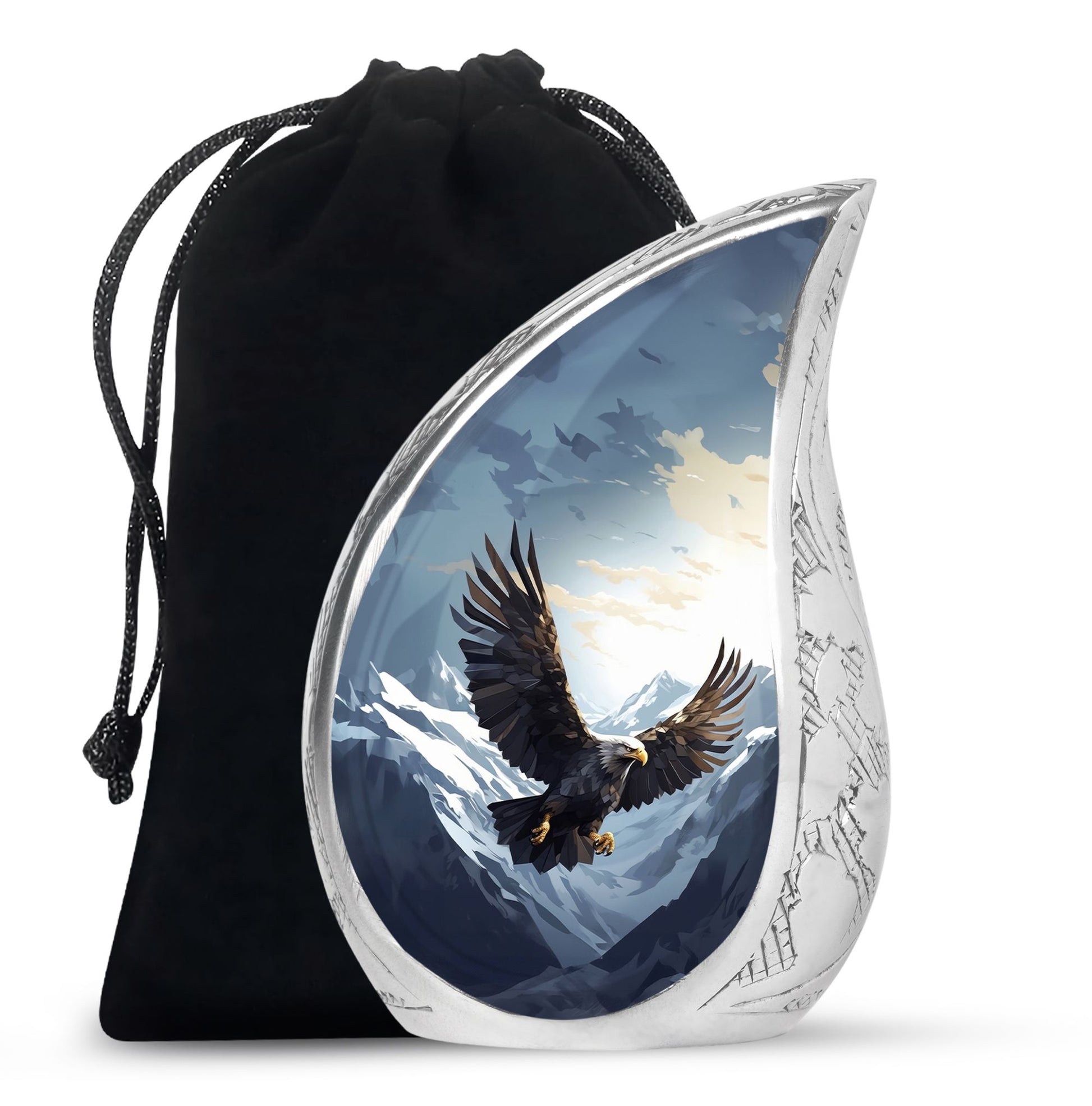 Teardrop Shape Eagle Urn Large 10 Inch