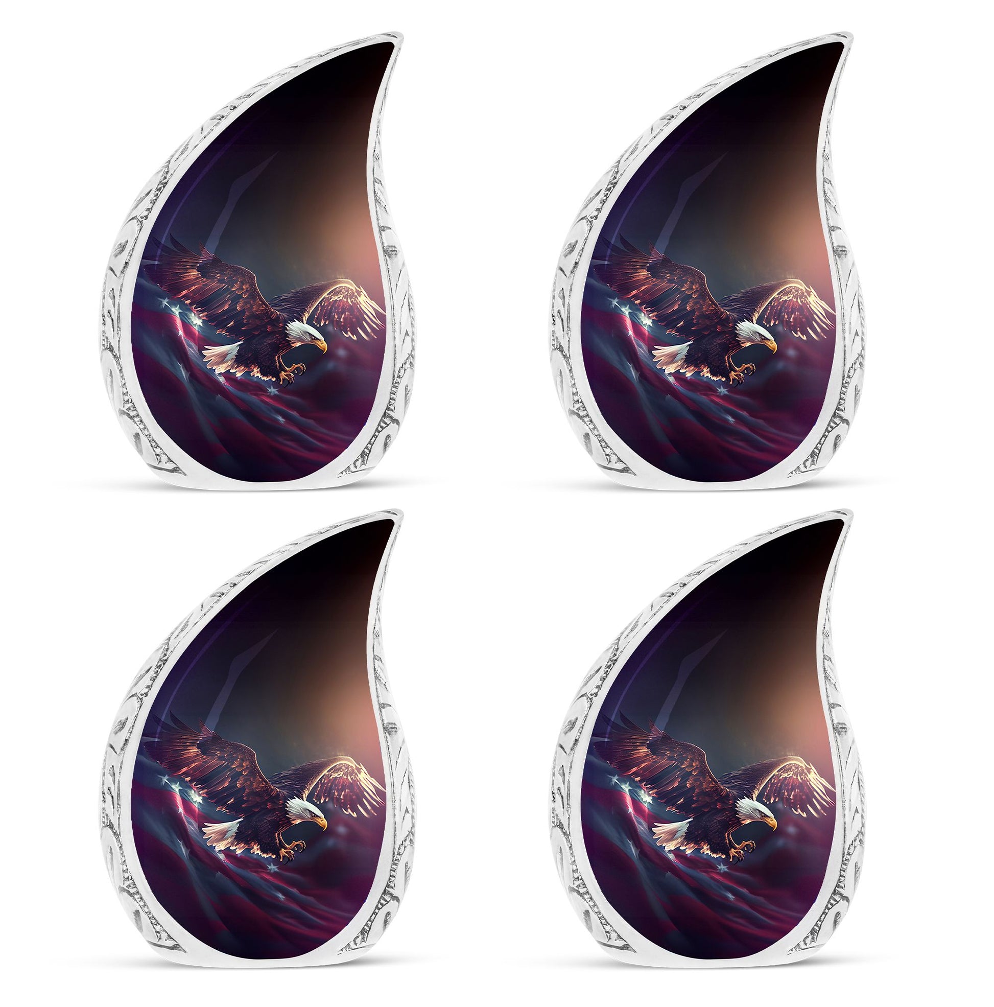 Teardrop Shape Eagle Urn Keepsake Urn Pack of 4