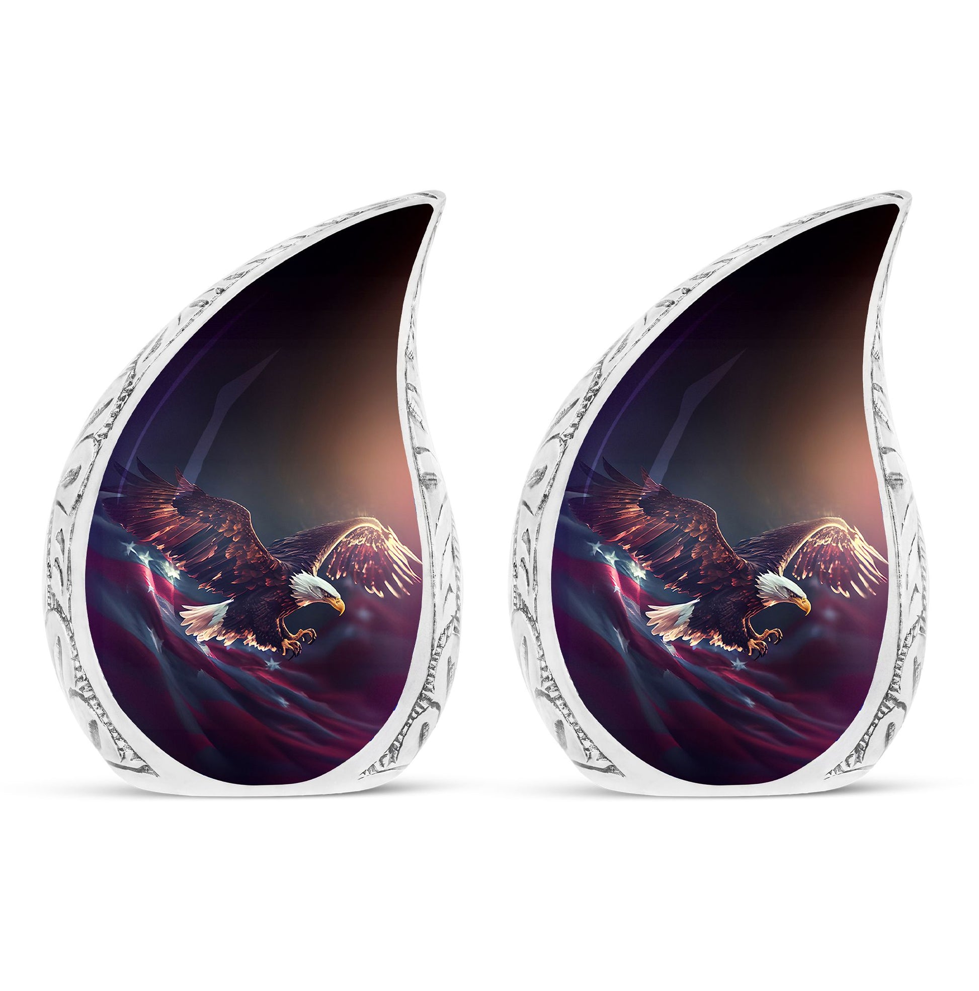 Teardrop Shape Eagle Urn Keepsake Urn Pack of 2