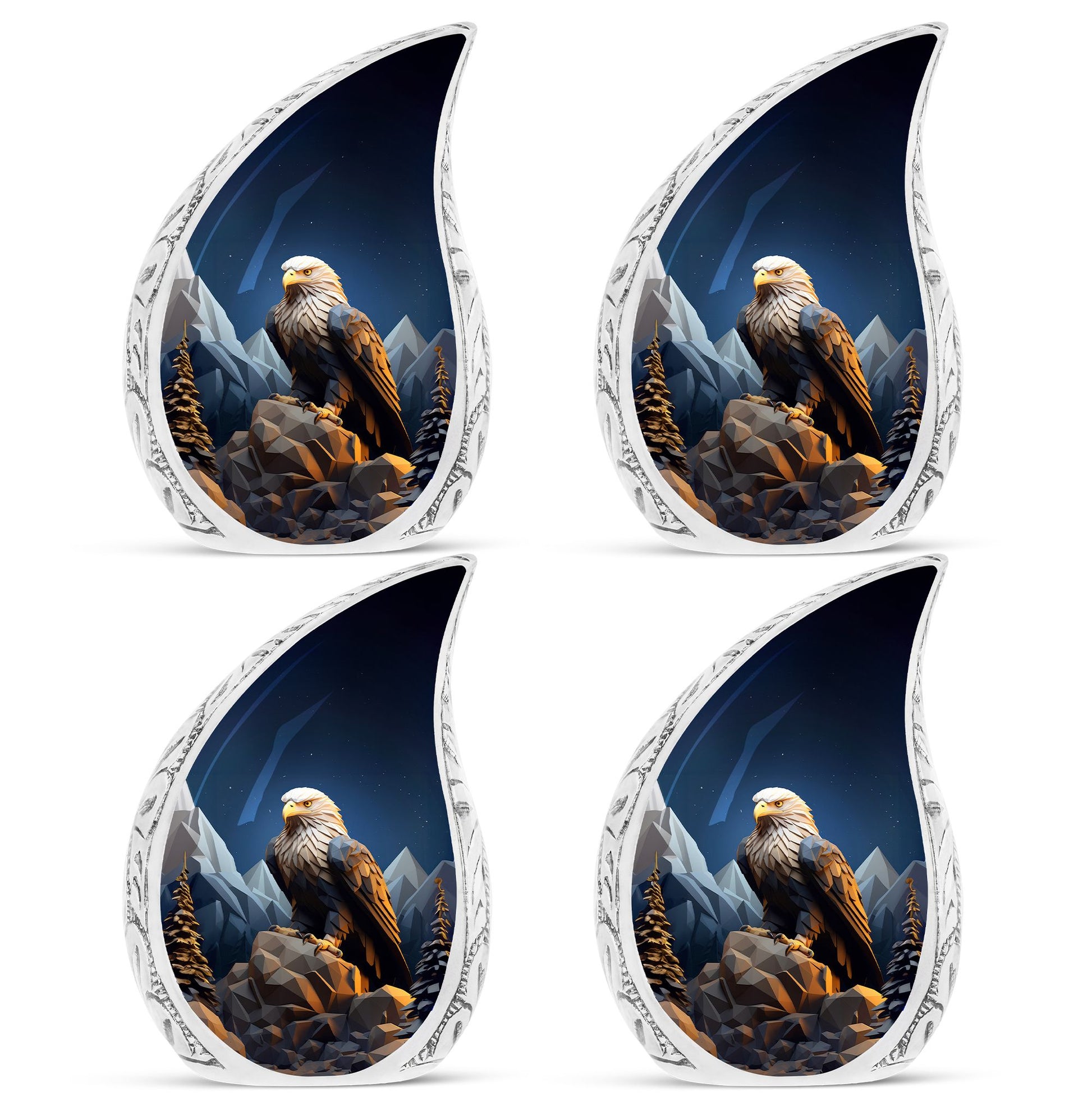 Teardrop Shape Eagle Urn Keepsake Urn Pack of 4