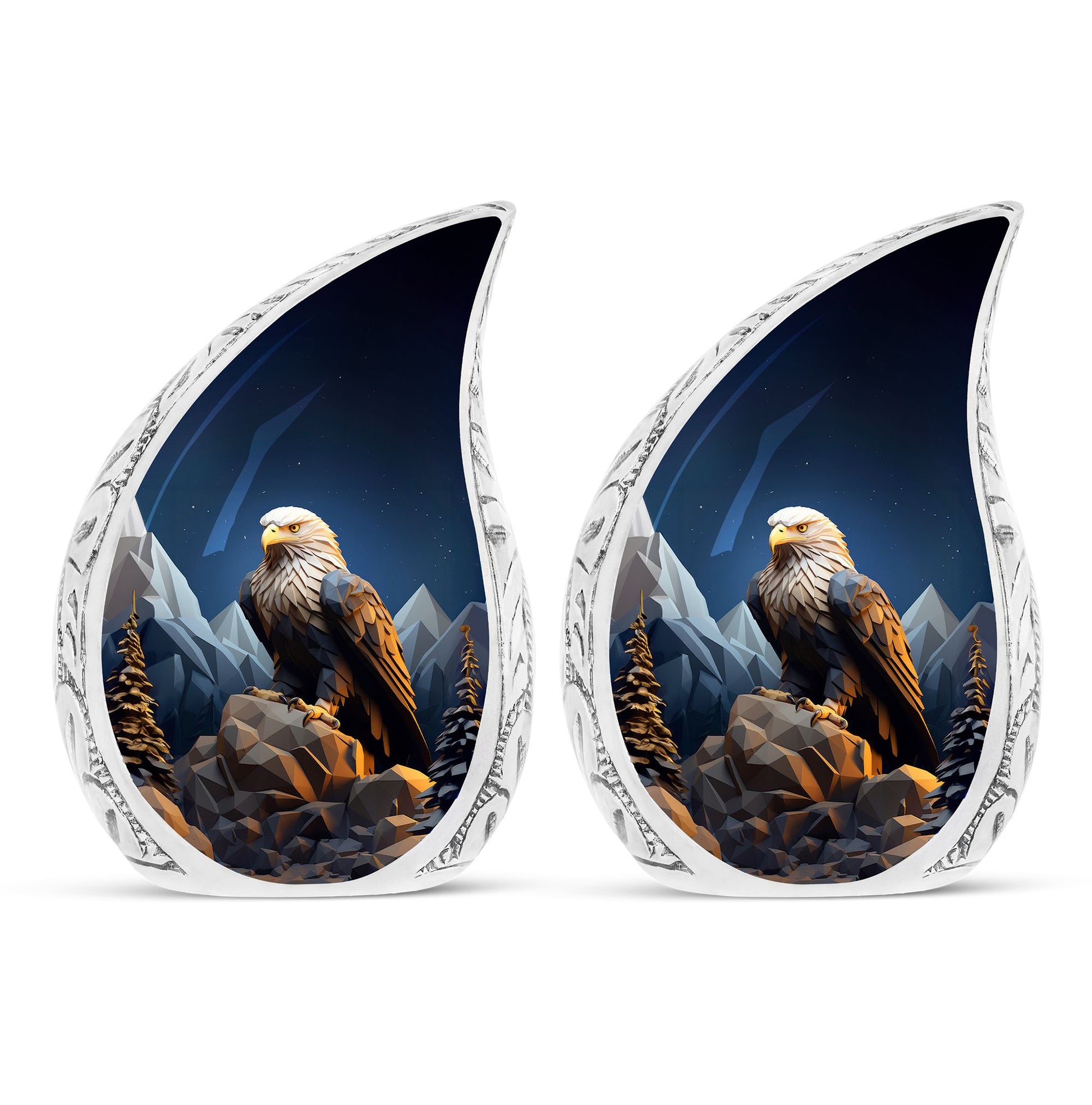 Teardrop Shape Eagle Urn Keepsake Urn Pack of 2