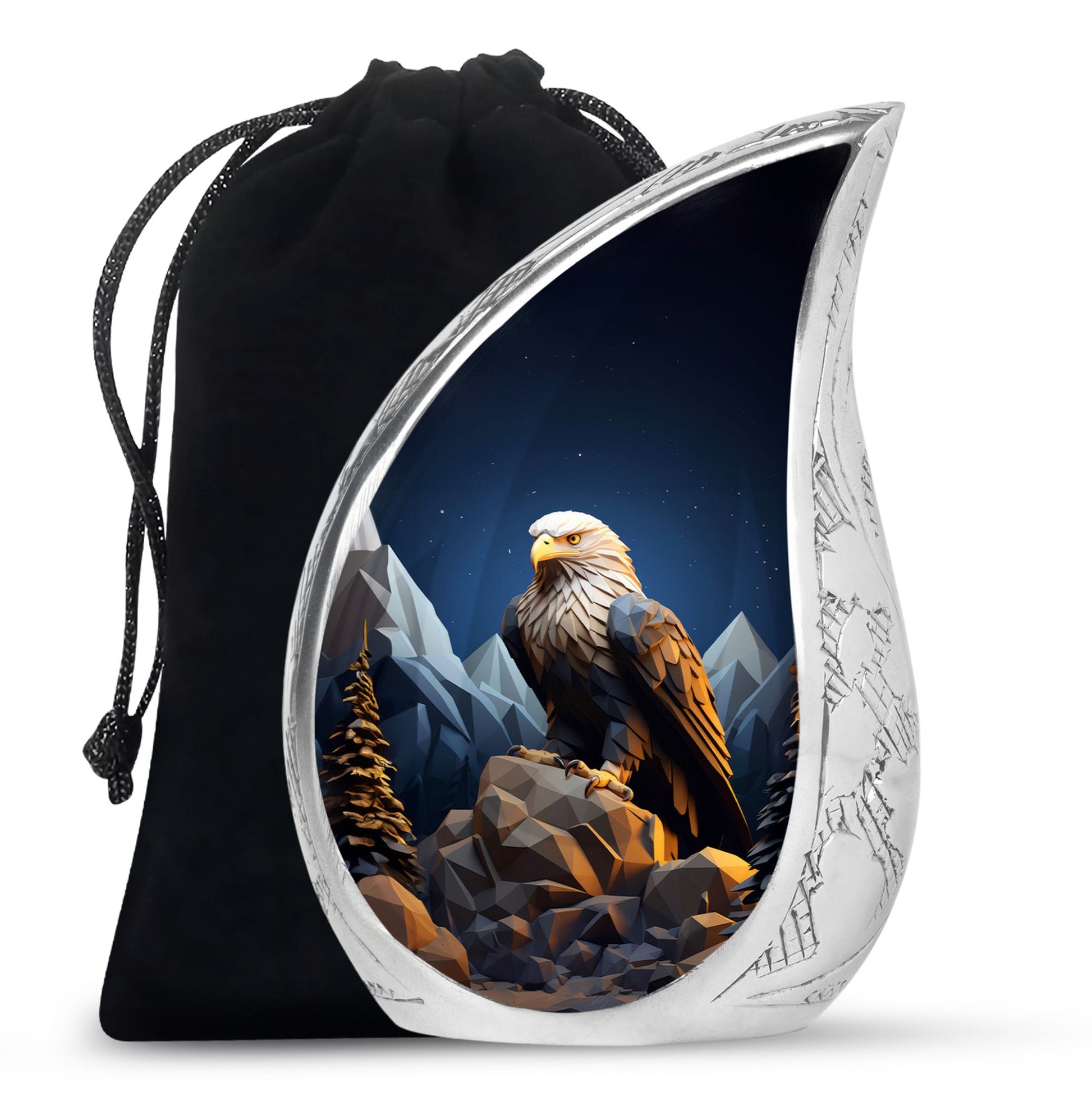 Teardrop Shape Eagle Urn Large 10 Inch