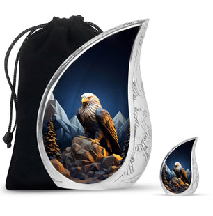 Teardrop Shape Eagle Urn Large Urn With 1 Keepsake Urn