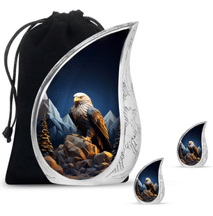 Teardrop Shape Eagle Urn Large Urn With 2 Keepsake Urn