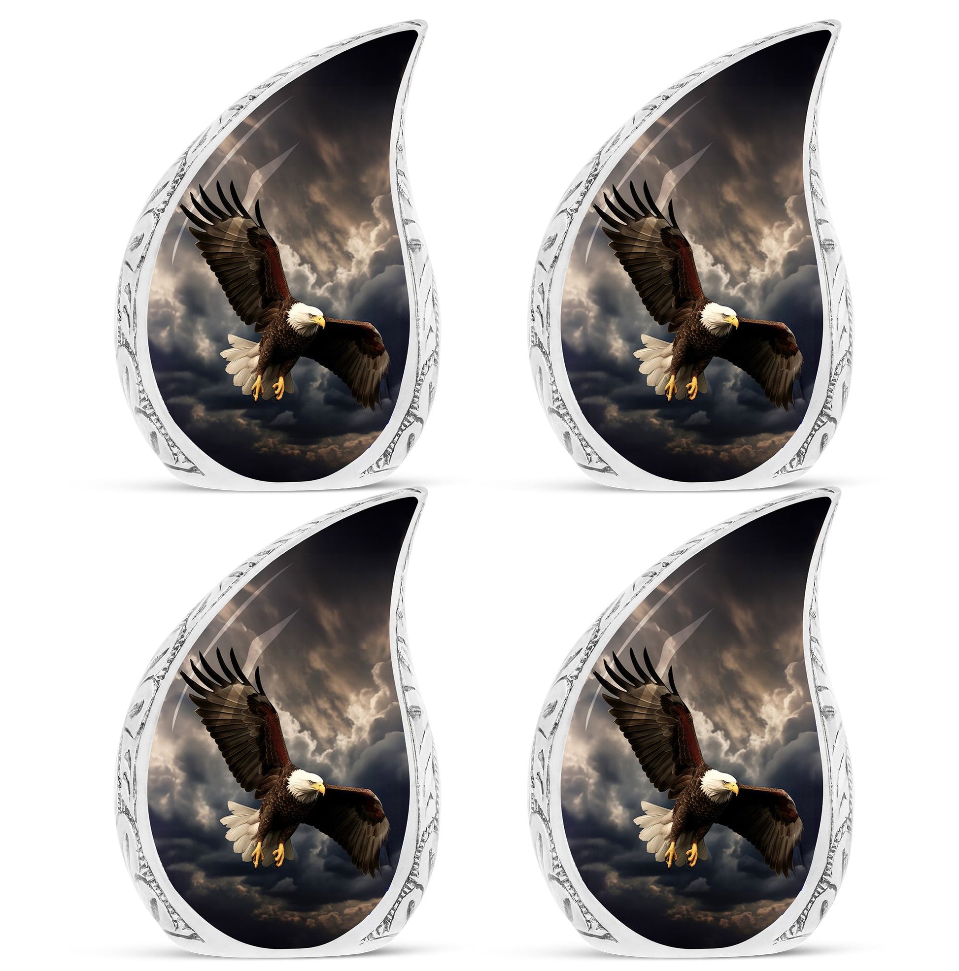 Teardrop Shape Eagle Urn Keepsake Urn Pack of 4